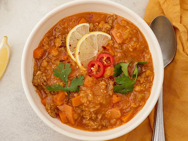 Thick lentil soup with minced meat eat me at - Photo №1