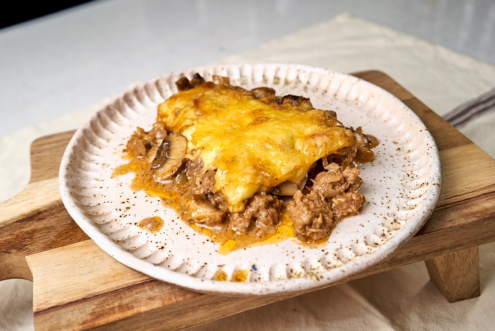 Julien with minced meat Eat Me At and mushrooms