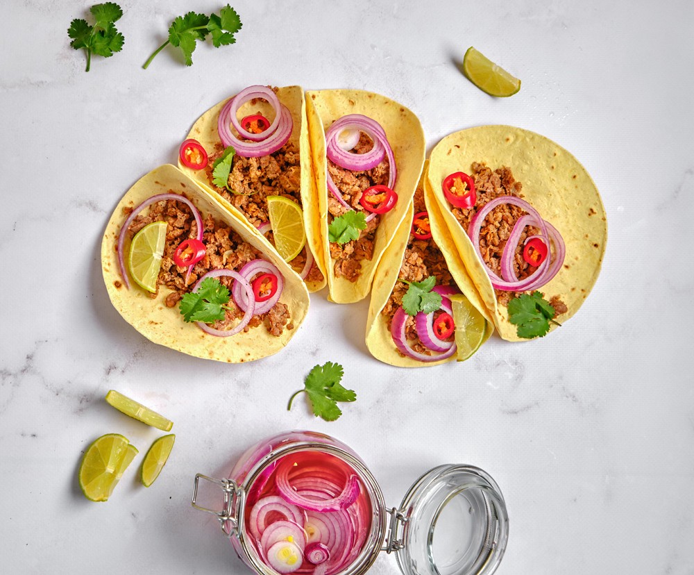 Tacos with onions and Eat Me At