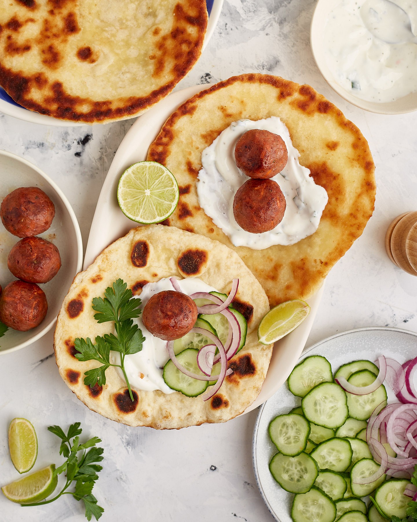 Flatbread with meatballs Eat me at - Photo №6