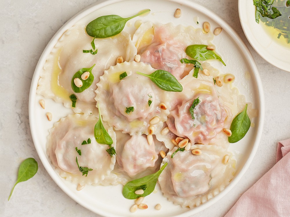 Ravioli with minced meat Eat me at and spinach